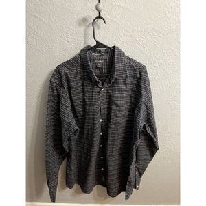 Eddie Bauer Shirt Mens Extra Large Tall Blue Red White Button Up Long Sleeve TXL